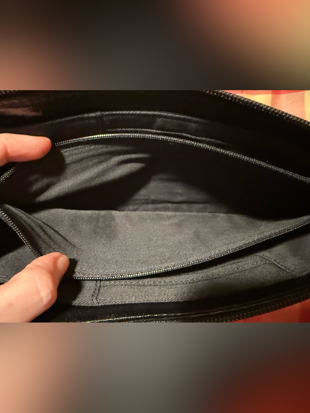 Talbots Black Quilted Patent Leather Clutch Wallet - Picture 8 of 12